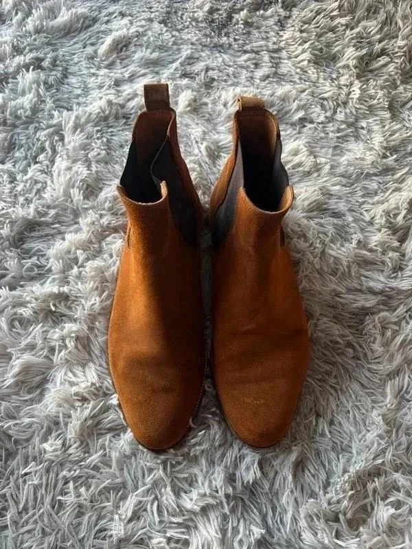Vintage Bobbies Paris Brown Genuine Leather suede Chelsea boots Size 44EU – photo 10